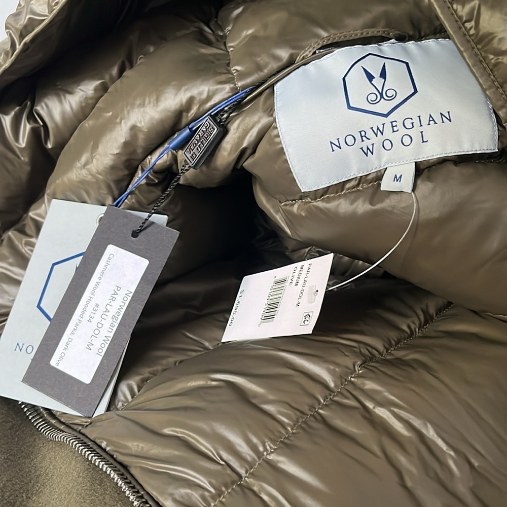 Nwt | Norwegian Wool Cashmere Wool Hooded Down Parka | Sz M — image 6 of 7